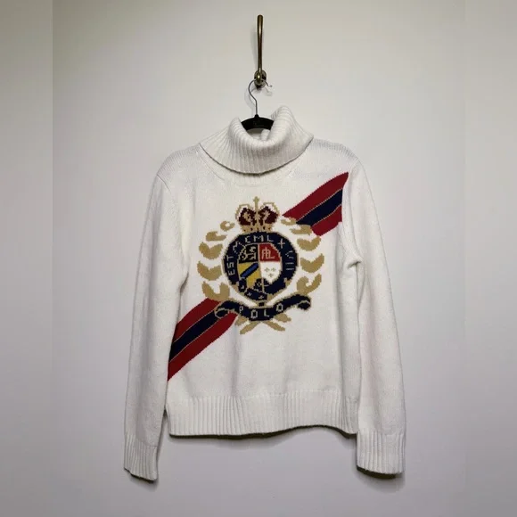 Polo Ralph Lauren Intarsia-Crest Wool Turtleneck - Picture 4 of 7